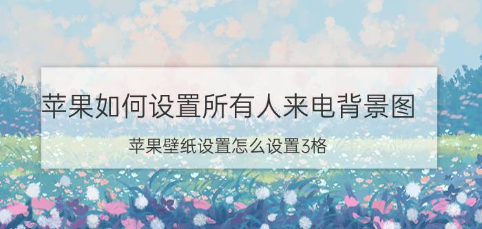 苹果如何设置所有人来电背景图 苹果壁纸设置怎么设置3格？